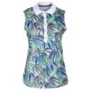 Girls Golf Exotic Jungle Sleeveless Polo Shirt Blue 1 Girls Golf Exotic Jungle Sleeveless Polo Shirt Blue -Teepeg Store 154175358