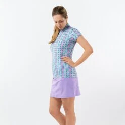 Pure Golf Rise Ladies Golf Polo Shirt Geoflower 14 Pure Golf Rise Ladies Golf Polo Shirt Geoflower -Teepeg Store 32007 28 13