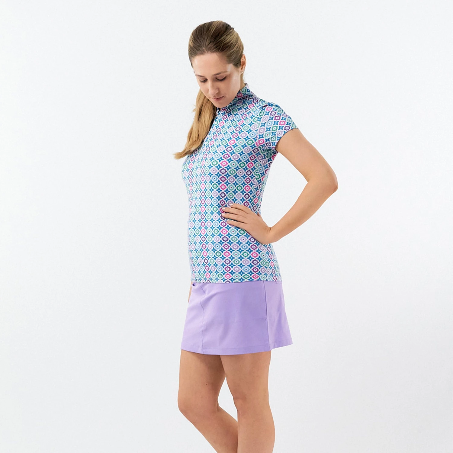 Pure Golf Rise Ladies Golf Polo Shirt Geoflower 8 Pure Golf Rise Ladies Golf Polo Shirt Geoflower - Image 6