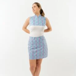 Pure Golf Truth Ladies Sleeveless Golf Polo Shirt Geoflower -Teepeg Store 32019 28 11