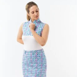 Pure Golf Truth Ladies Sleeveless Golf Polo Shirt Geoflower -Teepeg Store 32019 28 13