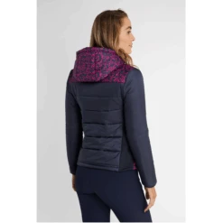 Green Lamb Giselle Print Quited Ladies Golf Jacket Pebble/Navy -Teepeg Store AG21901 NAVY 4