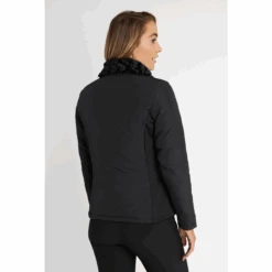 Green Lamb Georgia Fun Fur Collar Padded Jacket Black -Teepeg Store AG21902 black 4