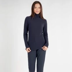 Green Lamb Mackenzie Ribbed Ladies Golf Polo Neck Navy -Teepeg Store AG24045 NAVY 11