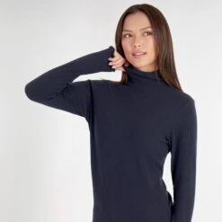 Green Lamb Mackenzie Ribbed Ladies Golf Polo Neck Navy -Teepeg Store AG24045 NAVY 12