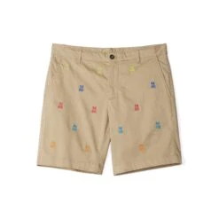 Psycho Bunny Bonham All Over Bunny Print Chino Shorts Canyon Khaki -Teepeg Store B6R456C200 CYK 14