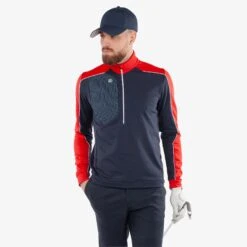 Galvin Green Dave Insulate Mens Golf Mid Layer Navy/Red -Teepeg Store C0100046 8895 3