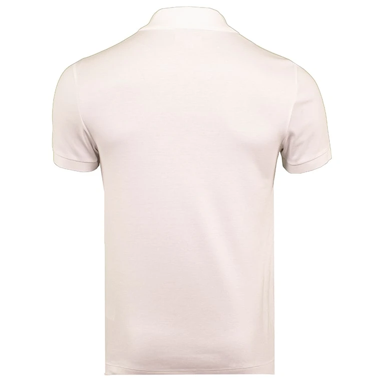 Lacoste Mens Ribbed Collar Cotton Polo Shirt White 4 Lacoste Mens Ribbed Collar Cotton Polo Shirt White - Image 2