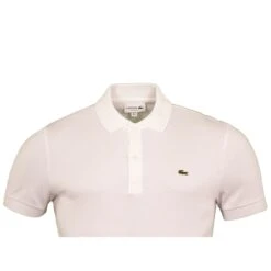 Lacoste Mens Ribbed Collar Cotton Polo Shirt White 7 Lacoste Mens Ribbed Collar Cotton Polo Shirt White -Teepeg Store DH2050 001 3 min