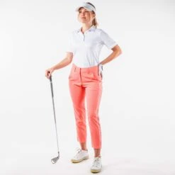 Galvin Green Nicole Ladies Golf Trousers Coral/Cool Grey -Teepeg Store G218104 11