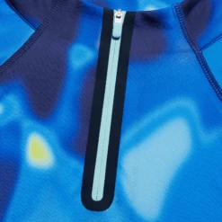 G/FORE Printed Ruched Quarter Zip Ladies Light Golf Mid Layer Blue/Multi -Teepeg Store GLM000022 BMULT 5