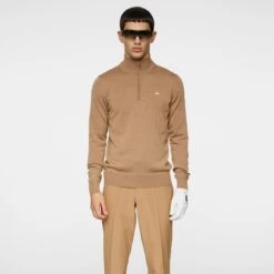 J.Lindeberg J Lindeberg Kian Tour Merino Mens Sweater Tigers Eye -Teepeg Store GMKW11845 E376 11