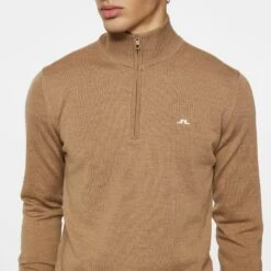 J.Lindeberg J Lindeberg Kian Tour Merino Mens Sweater Tigers Eye -Teepeg Store GMKW11845 E376 14