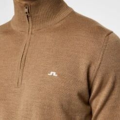 J.Lindeberg J Lindeberg Kian Tour Merino Mens Sweater Tigers Eye -Teepeg Store GMKW11845 E376 15