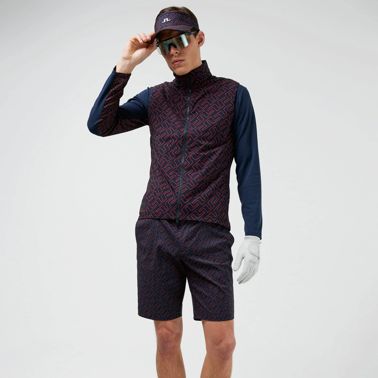 J.Lindeberg J Lindeberg Packlight Print Golf Vest Ketchup Bridge Monogram 6 J.Lindeberg J Lindeberg Packlight Print Golf Vest Ketchup Bridge Monogram - Image 4