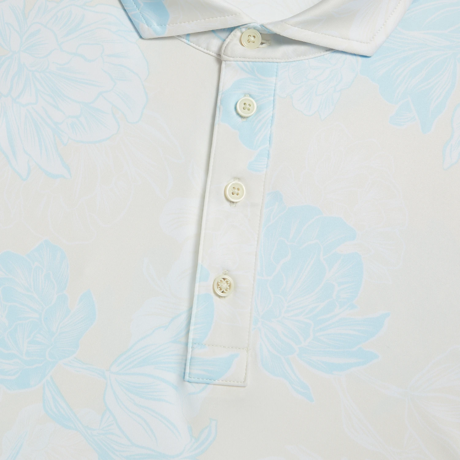 G/FORE Stamped Floral Tech Jersey Mens Golf Polo Shirt Stone 15 G/FORE Stamped Floral Tech Jersey Mens Golf Polo Shirt Stone - Image 13