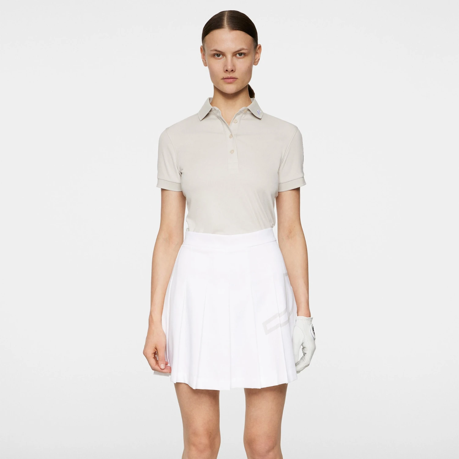 J.Lindeberg J Lindeberg Tour Tech Ladies Golf Polo Shirt Moonbeam 5 J.Lindeberg J Lindeberg Tour Tech Ladies Golf Polo Shirt Moonbeam - Image 3