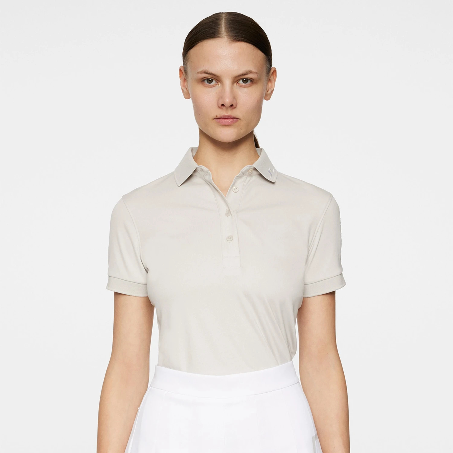 J.Lindeberg J Lindeberg Tour Tech Ladies Golf Polo Shirt Moonbeam 6 J.Lindeberg J Lindeberg Tour Tech Ladies Golf Polo Shirt Moonbeam - Image 4