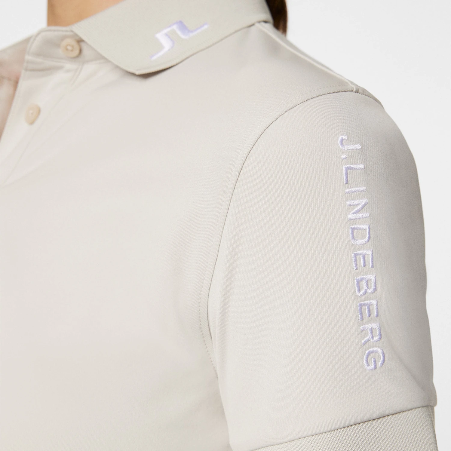 J.Lindeberg J Lindeberg Tour Tech Ladies Golf Polo Shirt Moonbeam 9 J.Lindeberg J Lindeberg Tour Tech Ladies Golf Polo Shirt Moonbeam - Image 7