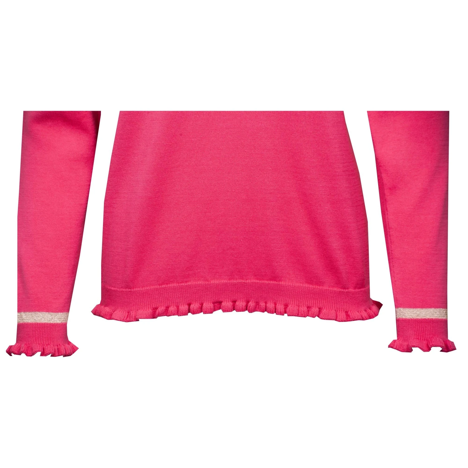 Girls Golf Ruffle Knit V Neck Jumper Pink 5 Girls Golf Ruffle Knit V Neck Jumper Pink - Image 3