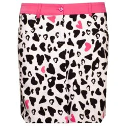 Girls Golf BLACK HEARTS Ladies Golf Skort White/Black