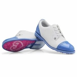 Ladies G/FORE Cap Toe Gallivanter Golf Shoes Snow/Vista Blue