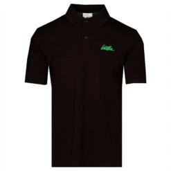 Lacoste Live Croc Logo Polo Shirt Black/Flourine Green