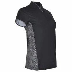 Pure Golf Holly Cap Sleeve Polo Shirt Black 9 Pure Golf Holly Cap Sleeve Polo Shirt Black -Teepeg Store image320988277