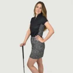 Pure Golf Holly Cap Sleeve Polo Shirt Black 11 Pure Golf Holly Cap Sleeve Polo Shirt Black -Teepeg Store image320988282
