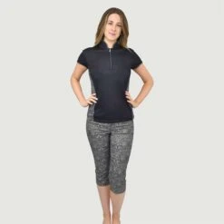 Pure Golf Holly Cap Sleeve Polo Shirt Black 12 Pure Golf Holly Cap Sleeve Polo Shirt Black -Teepeg Store image320988284