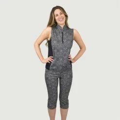 Pure Golf Emily Sleeveless Polo Shirt Black 8 Pure Golf Emily Sleeveless Polo Shirt Black -Teepeg Store image320989961