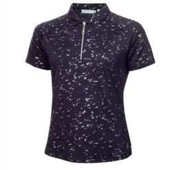 Green Lamb Katlynne Silver Foil Polo Shirt Navy