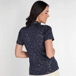 Green Lamb Katlynne Silver Foil Polo Shirt Navy -Teepeg Store image324968971