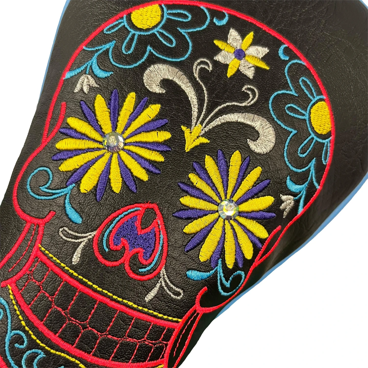 Swarovski Sugar Skull Blue Driver Headcover Black 4 Swarovski Sugar Skull Blue Driver Headcover Black - Image 2