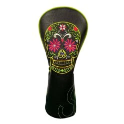 Swarovski Sugar Skull Green Driver Headcover Black