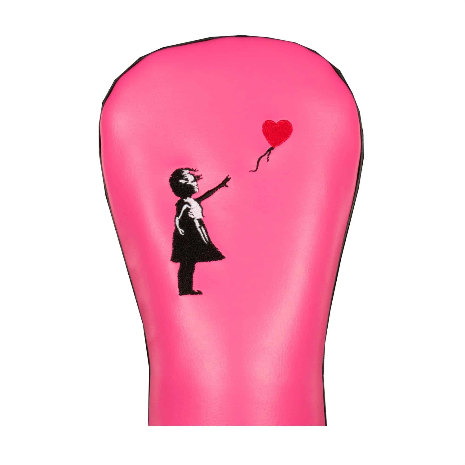 Banksy Girl With Heart Balloon Driver Headcover Pink 4 Banksy Girl With Heart Balloon Driver Headcover Pink - Image 2
