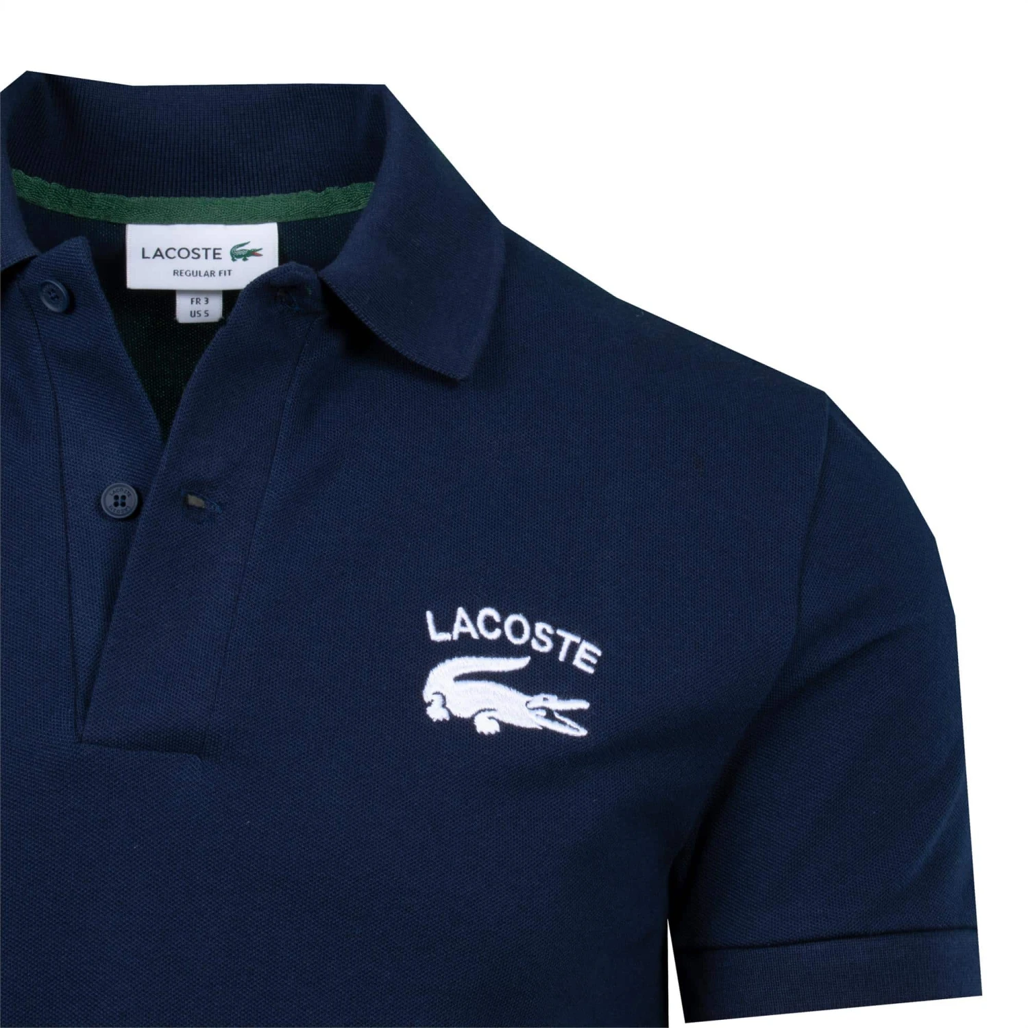 Lacoste Branded Stretch Pique Polo Shirt Navy 6 Lacoste Branded Stretch Pique Polo Shirt Navy - Image 4