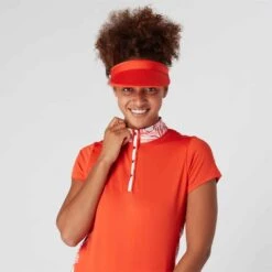 Swing Out Sister Clarissa Cap Sleeve Ladies Golf Polo Shirt Lucious Red -Teepeg Store image383666555