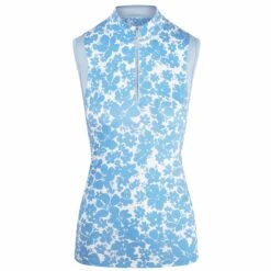 Swing Out Sister Serena Ladies Sleeveless Golf Polo Shirt Full Bloom