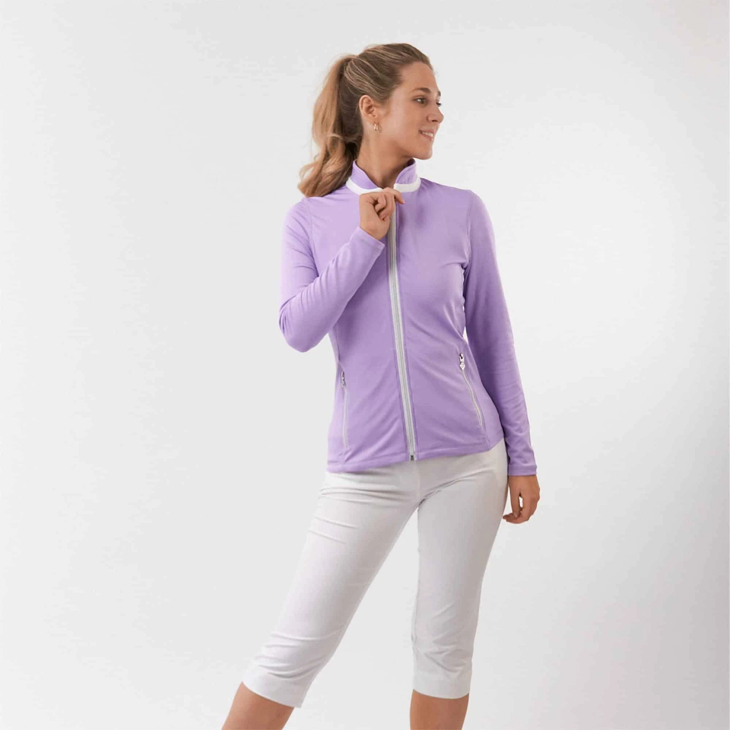 Pure Golf Mist Ladies Golf Jacket Lilac 6 Pure Golf Mist Ladies Golf Jacket Lilac - Image 4