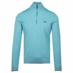 Boss Zallo Quarter Zip Knit Sweatshirt Light Pastell Blue