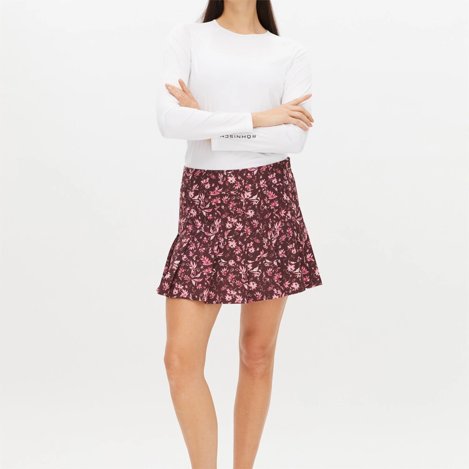 Rohnisch Lily Regular Pleated Ladies Golf Skort Neon Flower Pink 5 Rohnisch Lily Regular Pleated Ladies Golf Skort Neon Flower Pink - Image 3