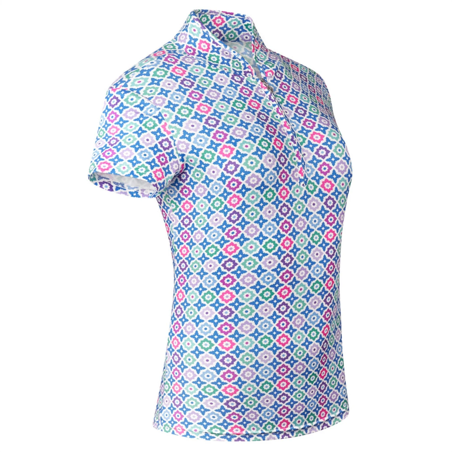 Pure Golf Rise Ladies Golf Polo Shirt Geoflower 4 Pure Golf Rise Ladies Golf Polo Shirt Geoflower - Image 2