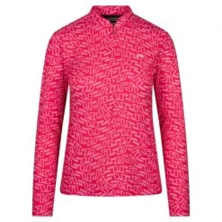 J.Lindeberg J Lindeberg Marilyn Ladies Golf Mid Layer Azalea Outline Bridge Swirl