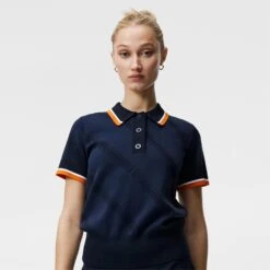 J.Lindeberg J Lindeberg Feline Knitted Shirt Navy -Teepeg Store image386913705