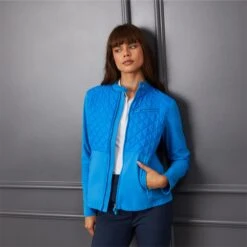 G/FORE Hybrid Moto Golf Jacket Cerulean -Teepeg Store image387647279