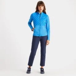 G/FORE Hybrid Moto Golf Jacket Cerulean -Teepeg Store image387647281