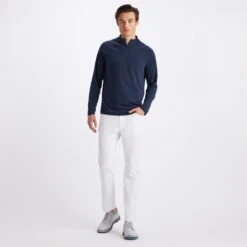 G/Fore Luxe Staple Quarter Zip Mens Golf Mid Layer Twilight -Teepeg Store image389690584