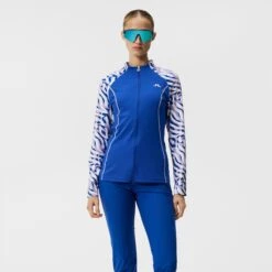 J.Lindeberg J Lindeberg June Ladies Golf Mid Layer Purple Painted Zebra -Teepeg Store image394384901