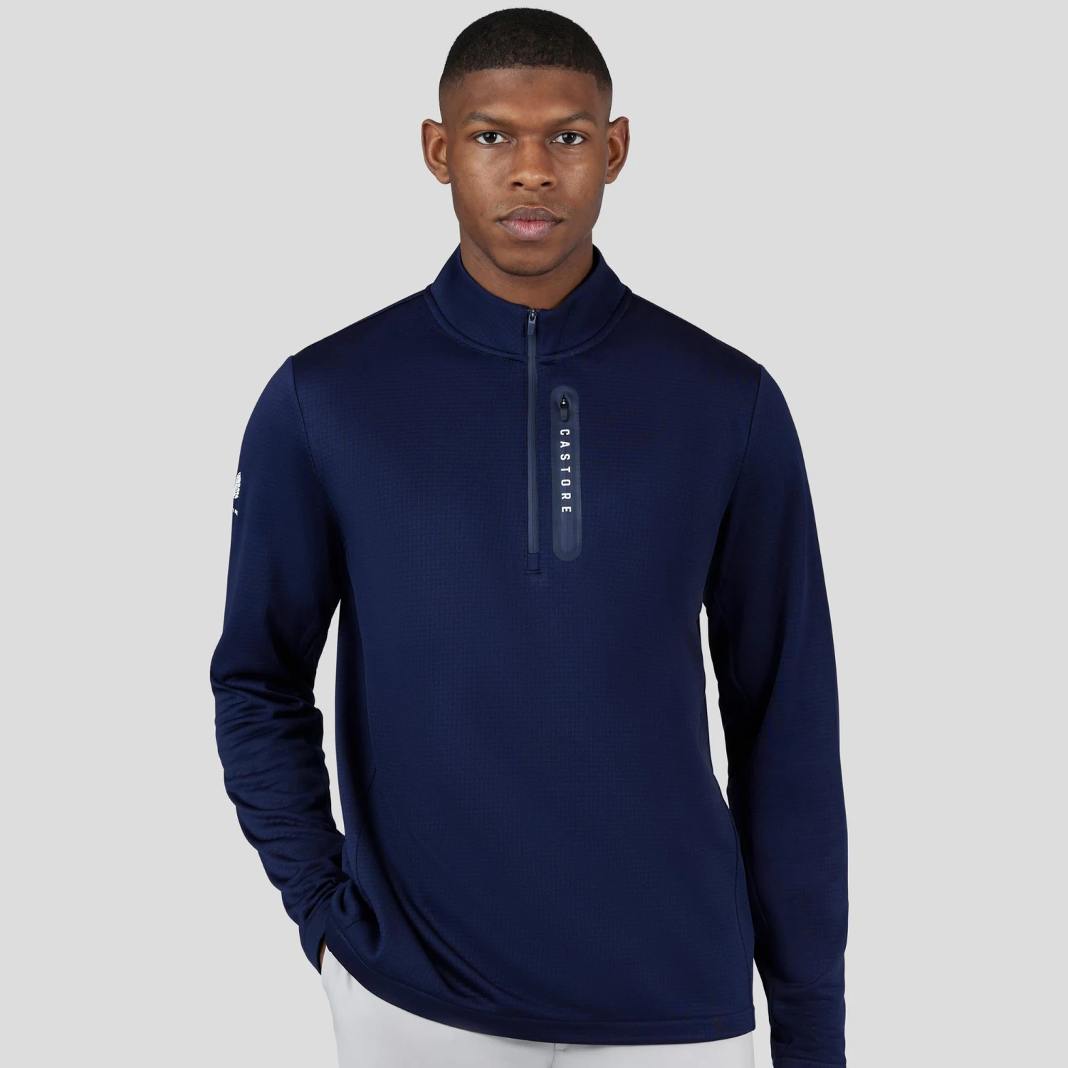 Castore Soft Shell Tech 1/2 Zip Mens Golf Mid Layer Midnight Navy 6 Castore Soft Shell Tech 1/2 Zip Mens Golf Mid Layer Midnight Navy - Image 4